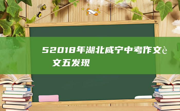 52018年湖北咸宁中考作文范文五发现