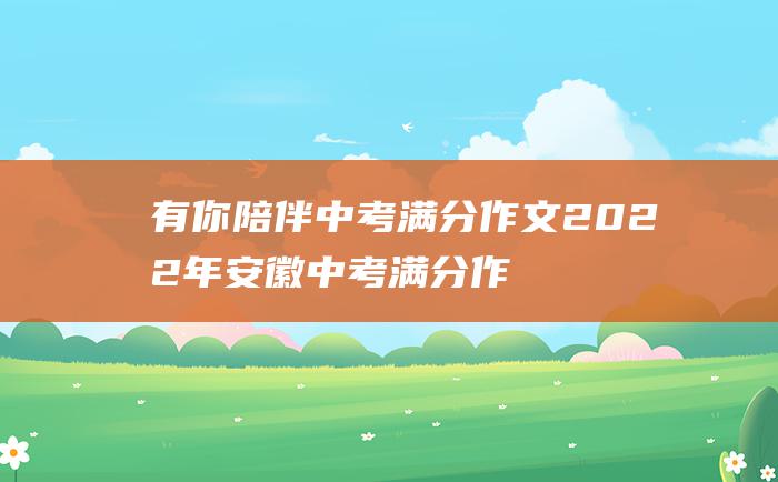 有你陪伴中考满分作文2022年安徽中考满分作