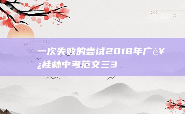 一次失败的尝试 2018年广西桂林中考范文三 3