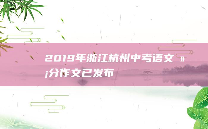 2019年浙江杭州中考语文满分作文 已发布