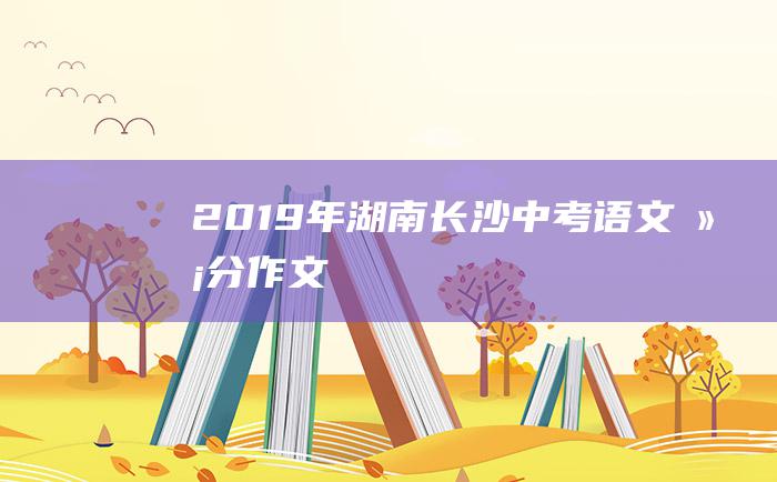 2019年湖南长沙中考语文满分作文