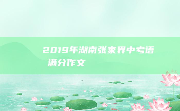 2019年湖南张家界中考语文满分作文