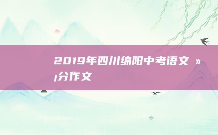 2019年四川绵阳中考语文满分作文