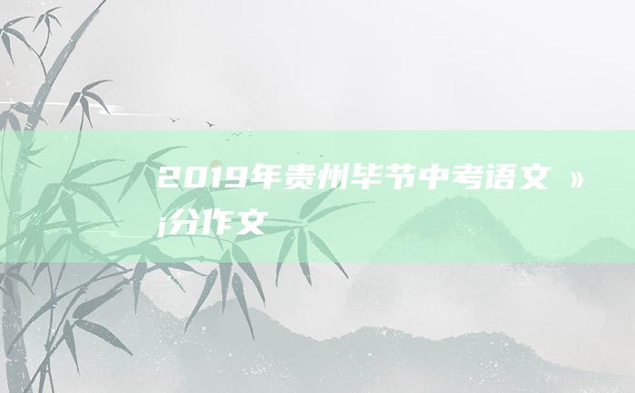 2019年贵州毕节中考语文满分作文