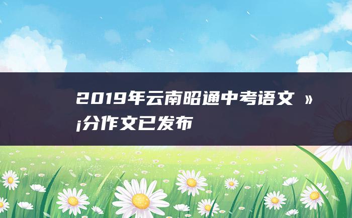 2019年云南昭通中考语文满分作文 已发布