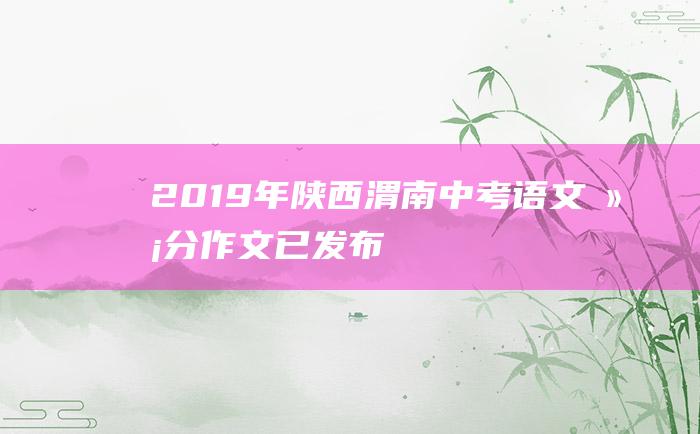 2019年陕西渭南中考语文满分作文 已发布