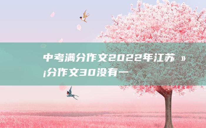 中考满分作文2022年江苏满分作文 30 没有一种生活是可惜的