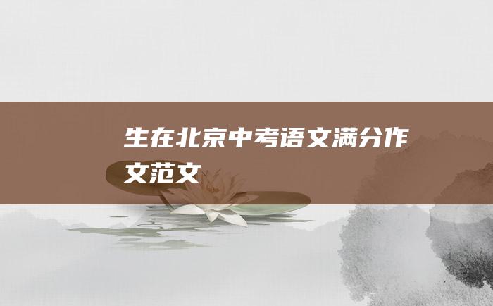 生在北京 中考语文满分作文范文