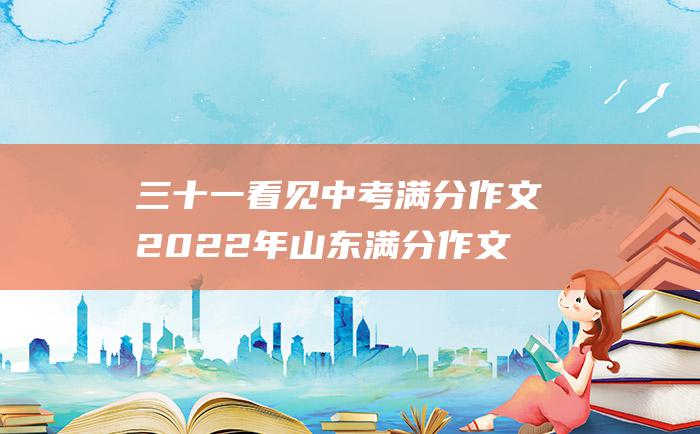 三十一看见中考满分作文2022年山东满分作文