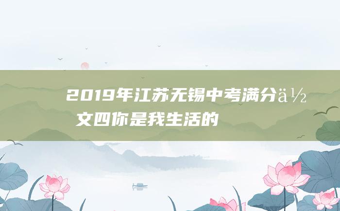 2019年江苏无锡中考满分作文 四 你是我生活的阳光