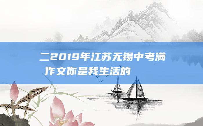 二 2019年江苏无锡中考满分作文 你是我生活的阳光