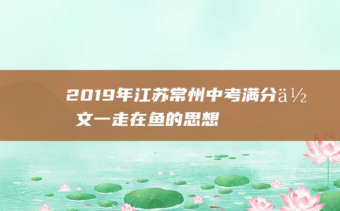 2019年江苏常州中考满分作文 一 走在鱼的思想里