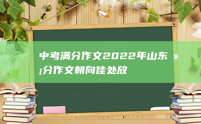 中考满分作文2022年山东满分作文 朝向佳处 放步去走 五