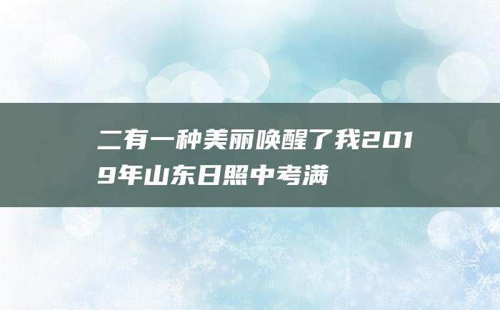 二 有一种美丽唤醒了我 2019年山东日照中考满分作文