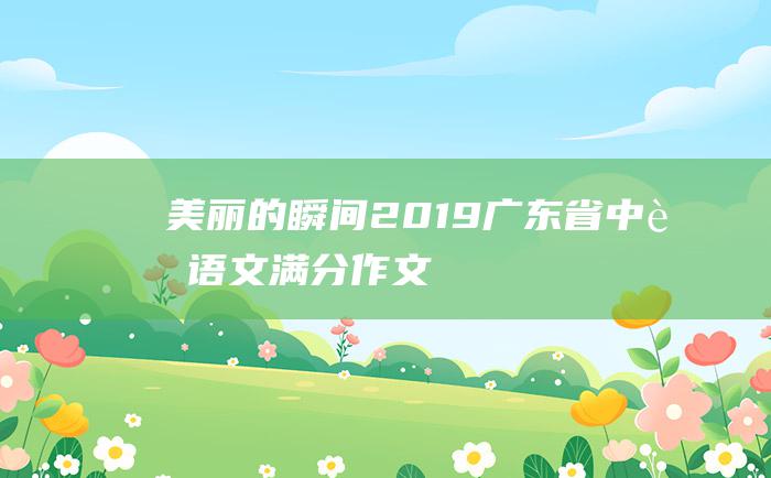 美丽的瞬间 2019广东省中考语文满分作文