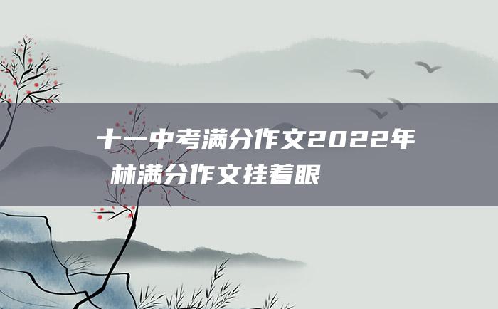 十一 中考满分作文2022年吉林满分作文 挂着眼泪的笑涡