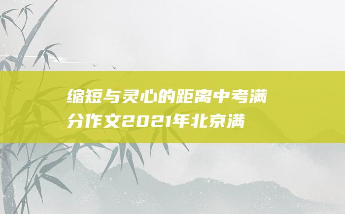 缩短与灵心的距离 中考满分作文2021年北京满分作文