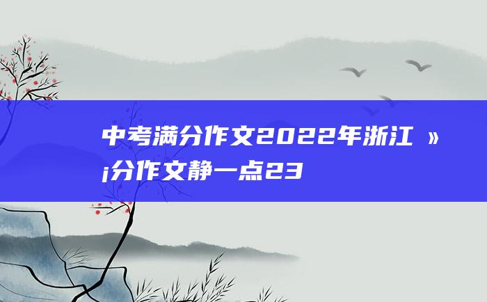 中考满分作文2022年浙江满分作文 静一点23