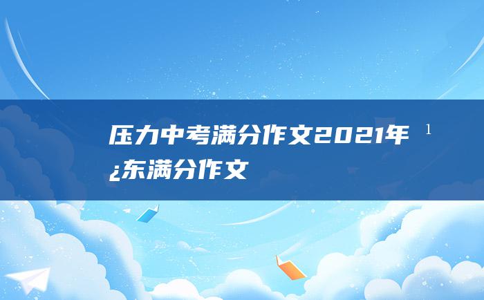 压力 中考满分作文2021年广东满分作文