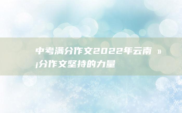 中考满分作文2022年云南满分作文 坚持的力量