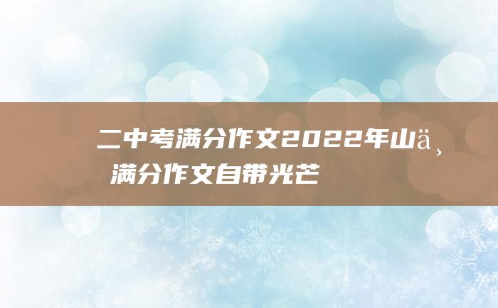 二 中考满分作文2022年山东满分作文 自带光芒的小善