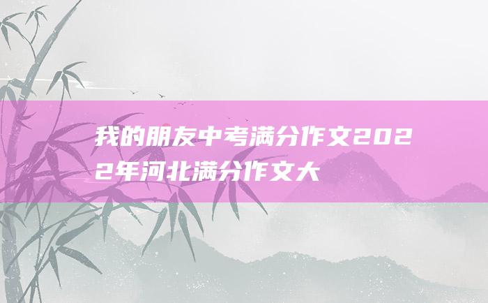 我的朋友 中考满分作文2022年河北满分作文 大海