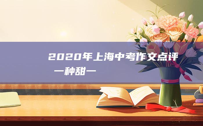 2020年上海中考作文点评有一种甜一