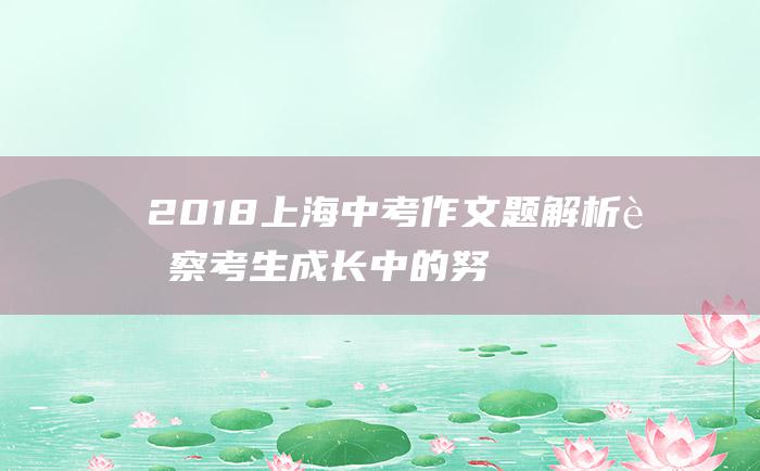 2018上海中考作文题解析考察考生成长中的努