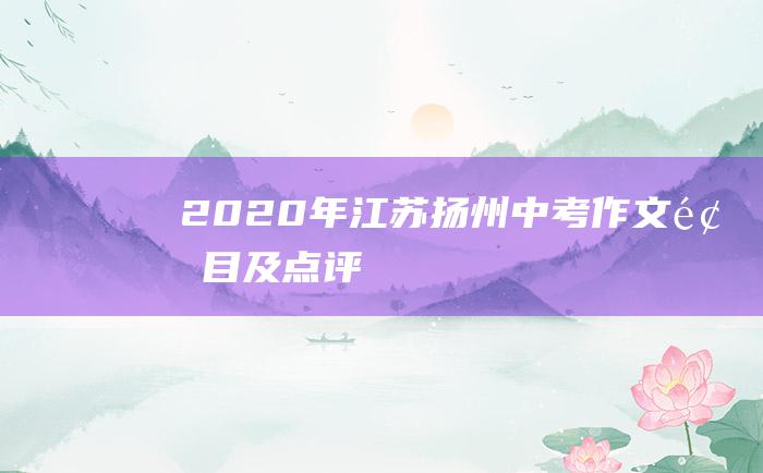 2020年江苏扬州中考作文题目及点评