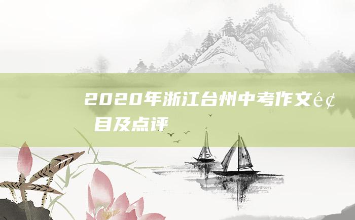 2020年浙江台州中考作文题目及点评