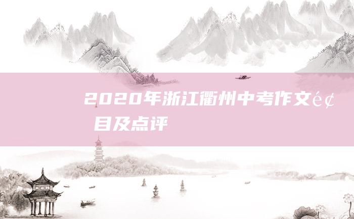 2020年浙江衢州中考作文题目及点评