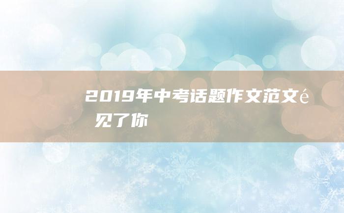 2019年中考话题作文范文遇见了你