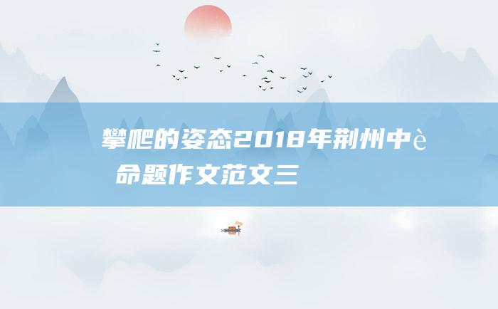 攀爬的姿态 2018年荆州中考命题作文范文三