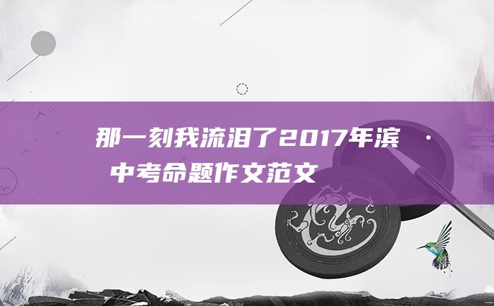 那一刻 我流泪了 2017年滨州中考命题作文范文四