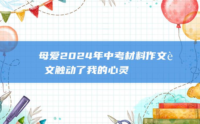 母爱 2024年中考材料作文范文 触动了我的心灵