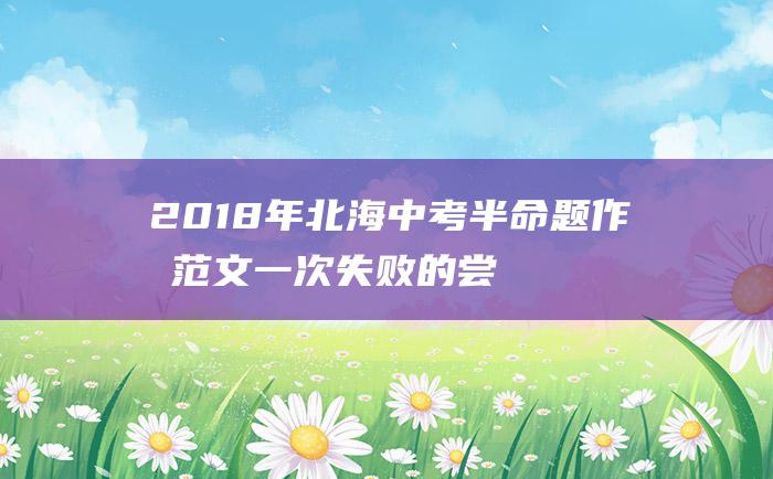 2018年北海中考半命题作文范文 一次失败的尝试