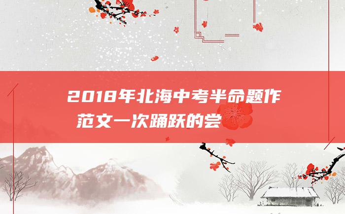 2018年北海中考半命题作文范文 一次踊跃的尝试