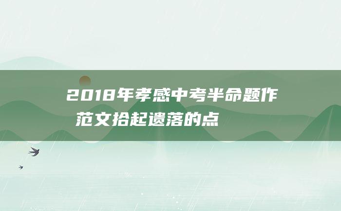 2018年孝感中考半命题作文范文 拾起遗落的点滴