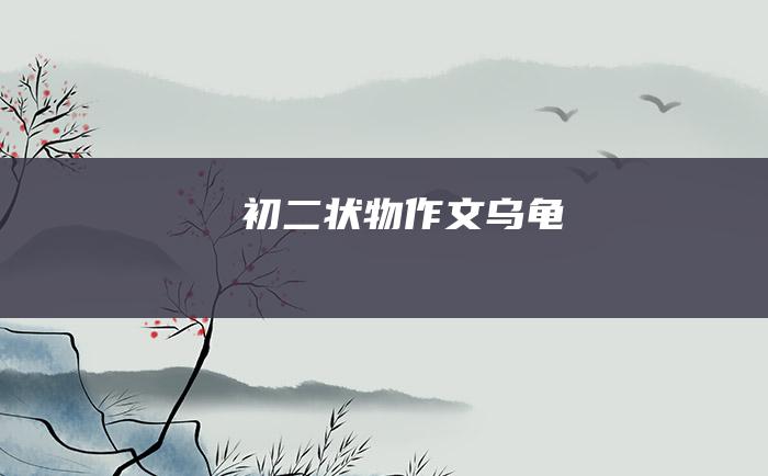 初二状物作文 乌龟