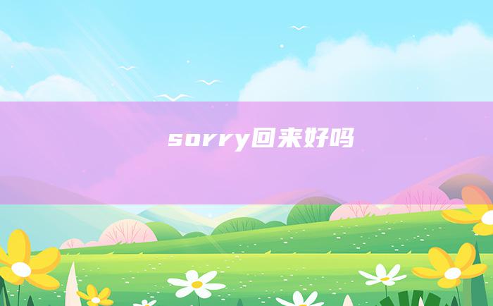 sorry 回来好吗