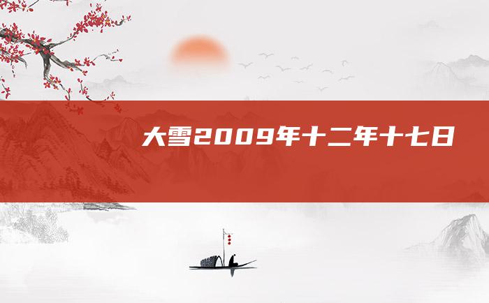 大雪 2009年十二年十七日