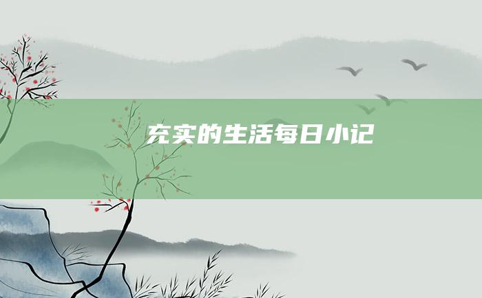 充实的生活 每日小记