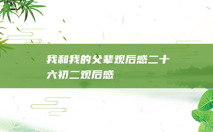 我和我的父辈 观后感二十六 初二观后感