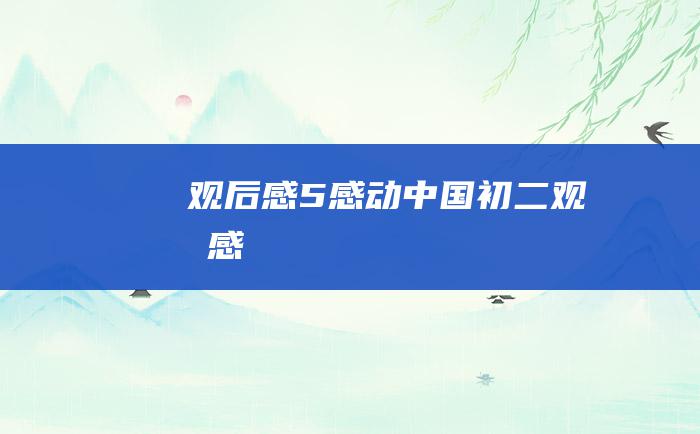 观后感5 感动中国 初二观后感