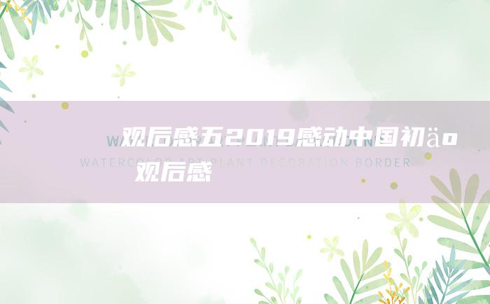 观后感五 2019感动中国 初二观后感