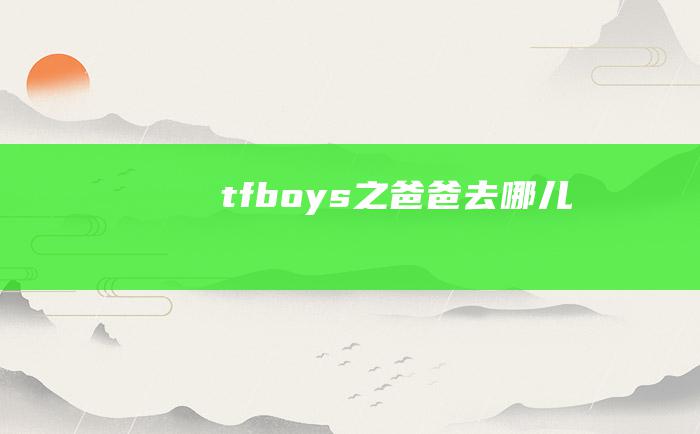 tfboys之爸爸去哪儿