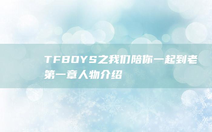 TF BOYS之我们陪你一起到老 第一章 人物介绍