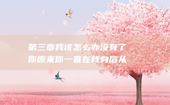 第三章 我该怎么办 没有了你 原来你一直在我身后从未离开